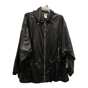 Love & Sports Women's Long Anorak Jacket with Hood Black 3XL‎